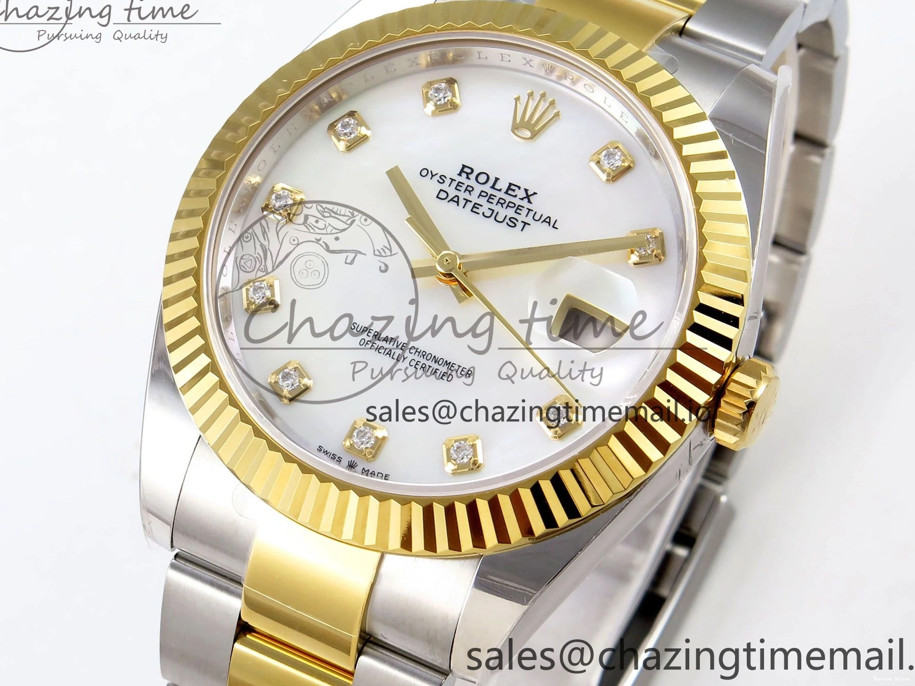 0117 DateJust 41 SS YG ARF 1:1 Best Edition 904L Steel White MOP Dial on Oyster Bracelet SH Sporty 1257